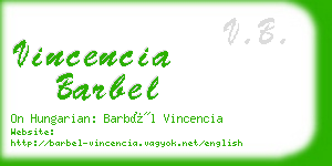 vincencia barbel business card